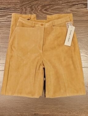 ❤️ NWT! VINTAGE YVONNE MARIE LEATHER SUEDE HIGH RISE STRAIGHT PANTS, 8 (29)